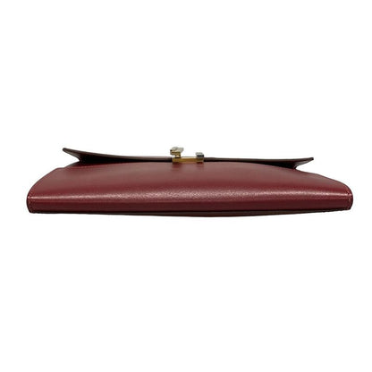 Hermes Clutch Bag Cinetic Gold And Silver Hardware Ruby
