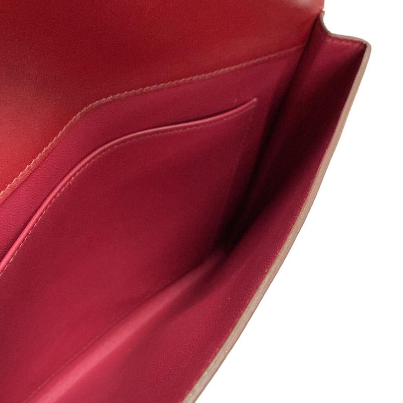 Hermes Clutch Bag Cinetic Gold And Silver Hardware Ruby