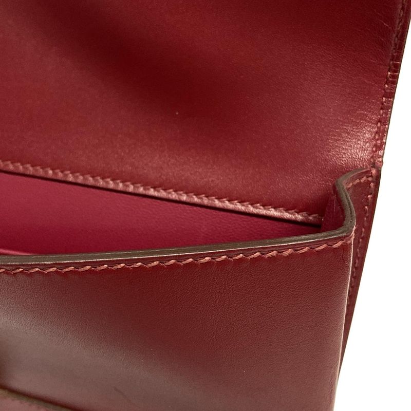 Hermes Clutch Bag Cinetic Gold And Silver Hardware Ruby