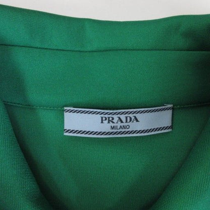 Prada 2018 Ruffle Polo Shirt Cut And Sewn Logo Patch Bicolor Cutout Short