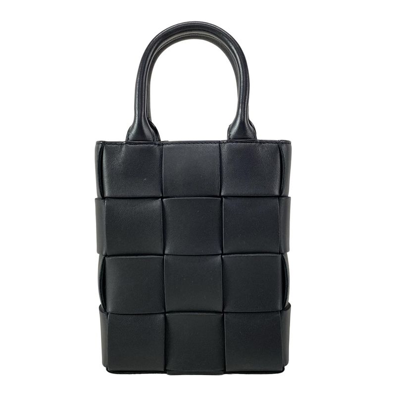 Bottega Veneta Tote Bag Mini Cassette Tote Black Lambskin