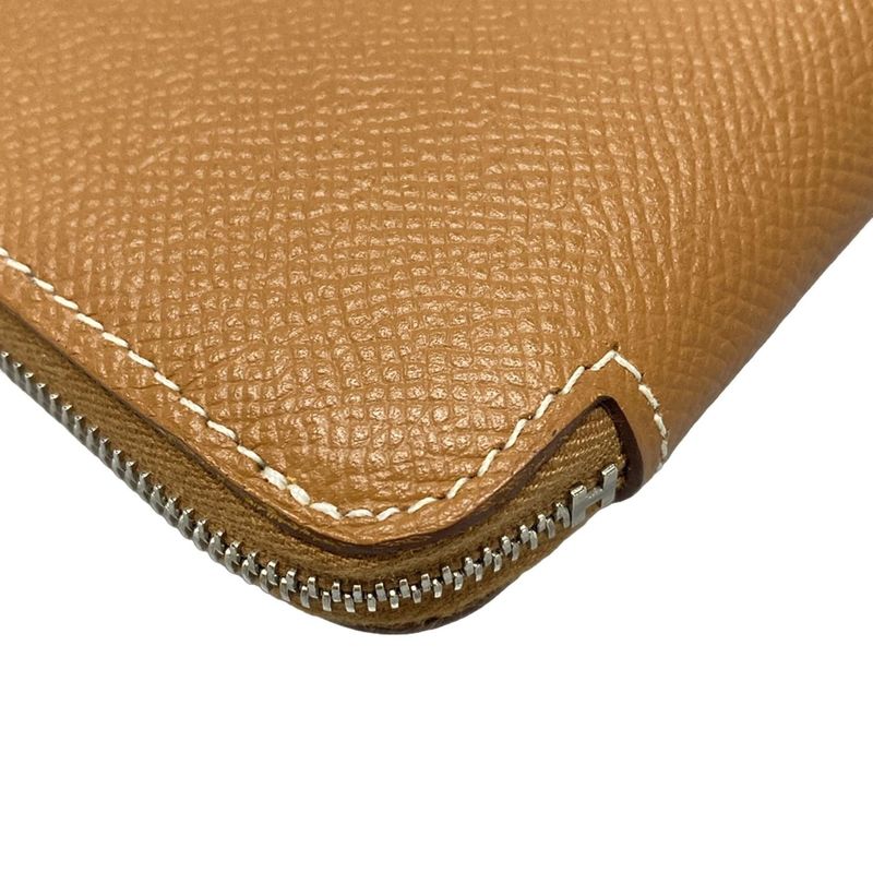 Hermes Azap Long Silkine Gold Round Zipper With Silver Hardware