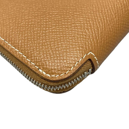 Hermes Azap Long Silkine Gold Round Zipper With Silver Hardware