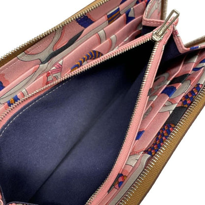 Hermes Azap Long Silkine Gold Round Zipper With Silver Hardware