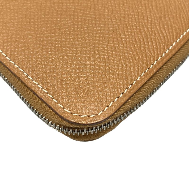 Hermes Azap Long Silkine Gold Round Zipper With Silver Hardware