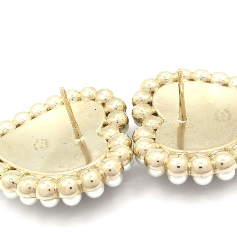 Chanel Earrings - Black X Ivory X Gold Heart