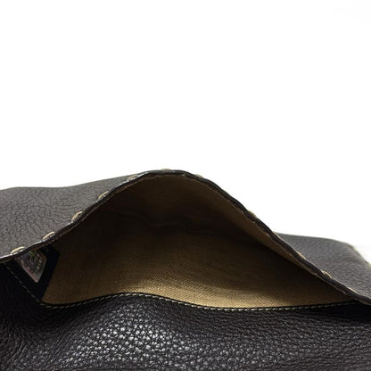 Fendi Long Wallet Selleria 8m0144 Dark Brown Leather