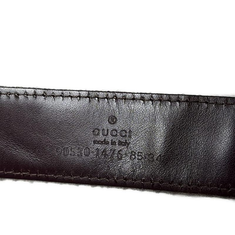Gucci Belt 85/34 - 90530 Brown And Gray Leather