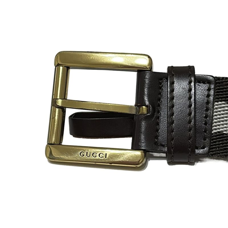 Gucci Belt 85/34 - 90530 Brown And Gray Leather