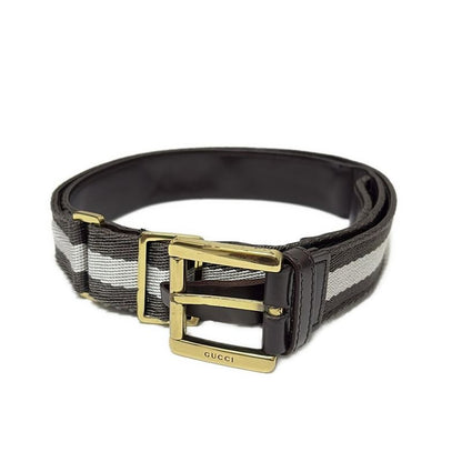 Gucci Belt 85/34 - 90530 Brown And Gray Leather