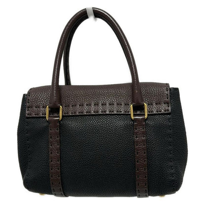 Fendi Handbag Linda Bagselleria 8br486 Black And Dark Brown Leather