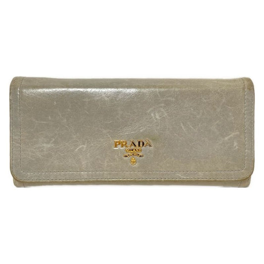 Prada Long Wallet - Blue-grey Leather