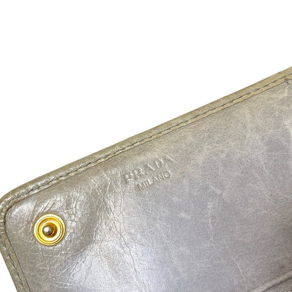 Prada Long Wallet - Blue-grey Leather