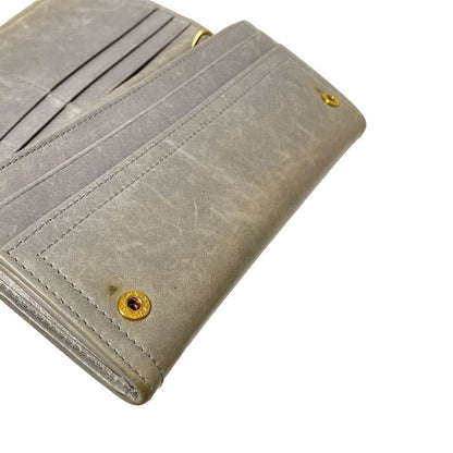 Prada Long Wallet - Blue-grey Leather