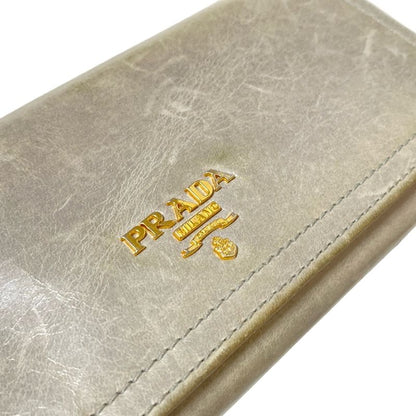 Prada Long Wallet - Blue-grey Leather