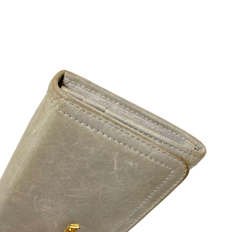Prada Long Wallet - Blue-grey Leather