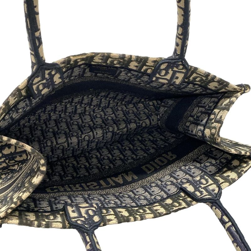 Dior/christian Dior Tote Book Tote Medium Bag/old Small Blue And Ivory And Multi