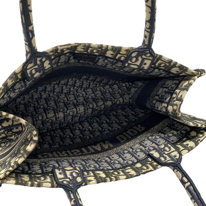 Dior/christian Dior Tote Book Tote Medium Bag/old Small Blue And Ivory And Multi