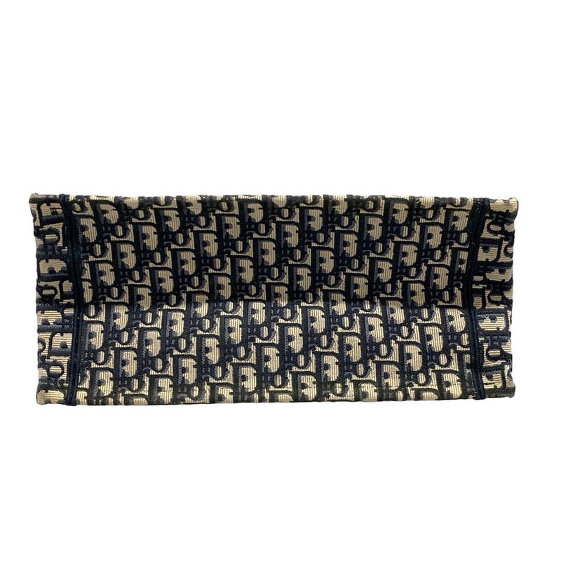 Dior/christian Dior Tote Book Tote Medium Bag/old Small Blue And Ivory And Multi