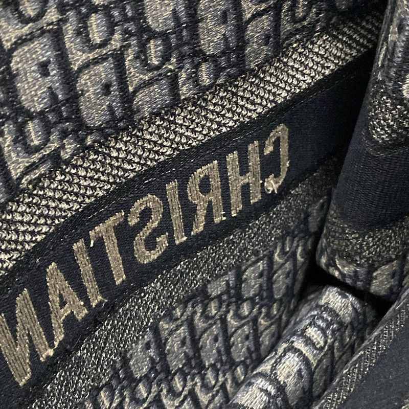 Dior/christian Dior Tote Book Tote Medium Bag/old Small Blue And Ivory And Multi