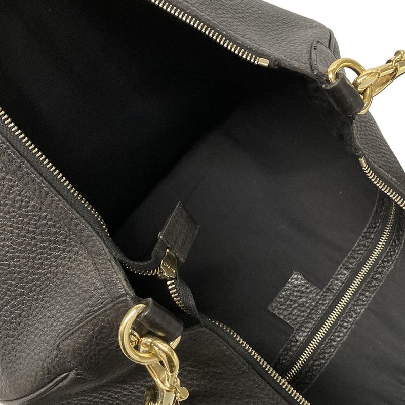 Gucci Shoulder Bag Interlocking G 131443 Black Leather