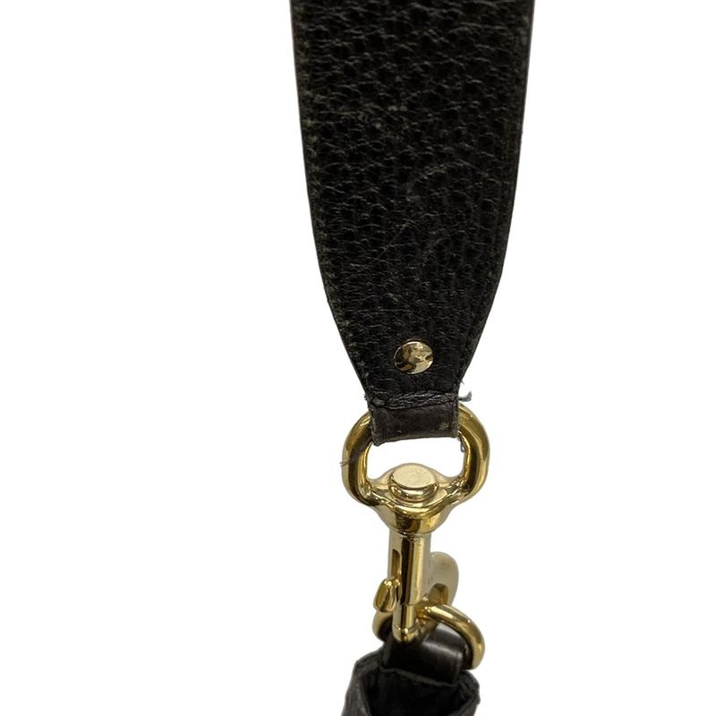 Gucci Shoulder Bag Interlocking G 131443 Black Leather