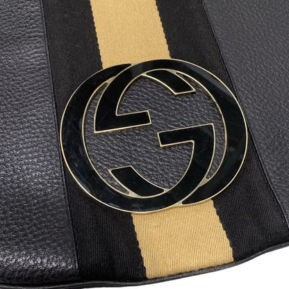 Gucci Shoulder Bag Interlocking G 131443 Black Leather