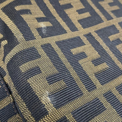 Fendi Handbag Mamma Bucket/zucca Pattern Brown X Black X Dark Brown Leather