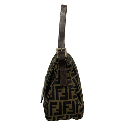 Fendi Handbag Mamma Bucket/zucca Pattern Brown X Black X Dark Brown Leather