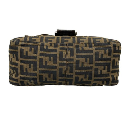 Fendi Handbag Mamma Bucket/zucca Pattern Brown X Black X Dark Brown Leather