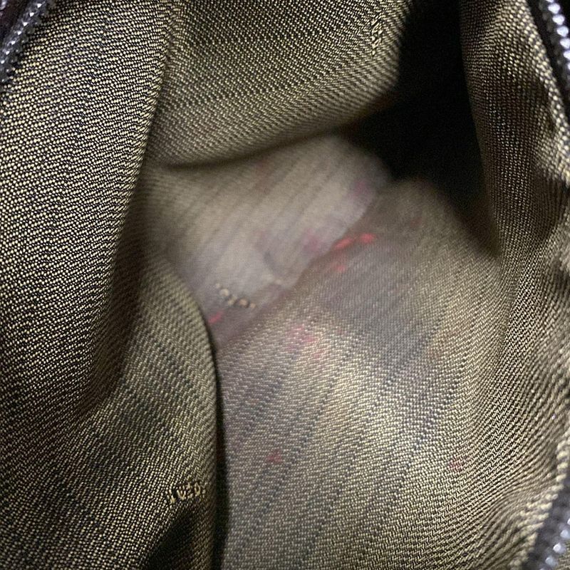 Fendi Handbag Mamma Bucket/zucca Pattern Brown X Black X Dark Brown Leather