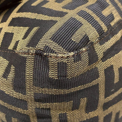 Fendi Handbag Mamma Bucket/zucca Pattern Brown X Black X Dark Brown Leather