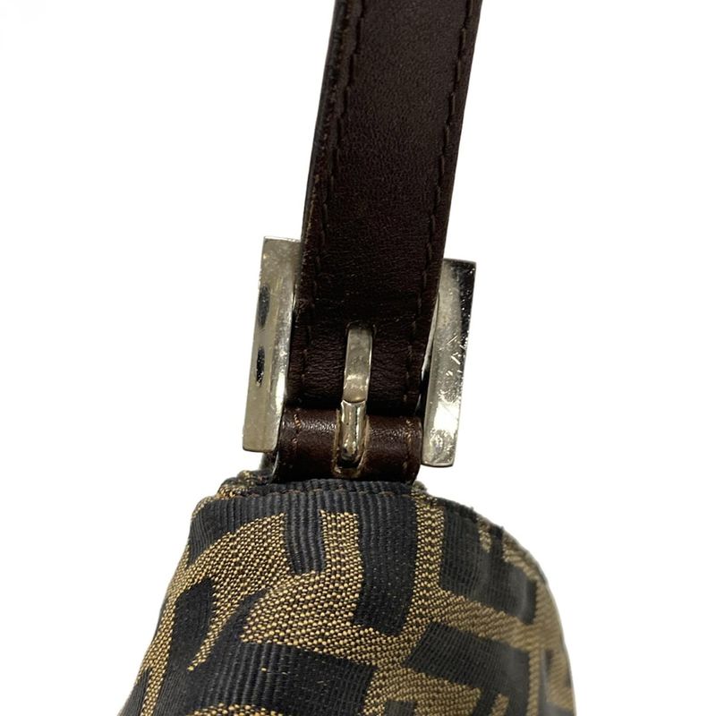 Fendi Handbag Mamma Bucket/zucca Pattern Brown X Black X Dark Brown Leather