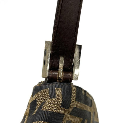 Fendi Handbag Mamma Bucket/zucca Pattern Brown X Black X Dark Brown Leather