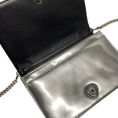 Dior/christian Dior Wallet Diorama Silver Chain Wallet Leather