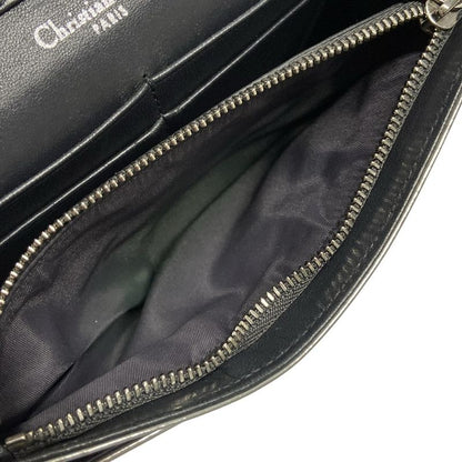 Dior/christian Dior Wallet Diorama Silver Chain Wallet Leather