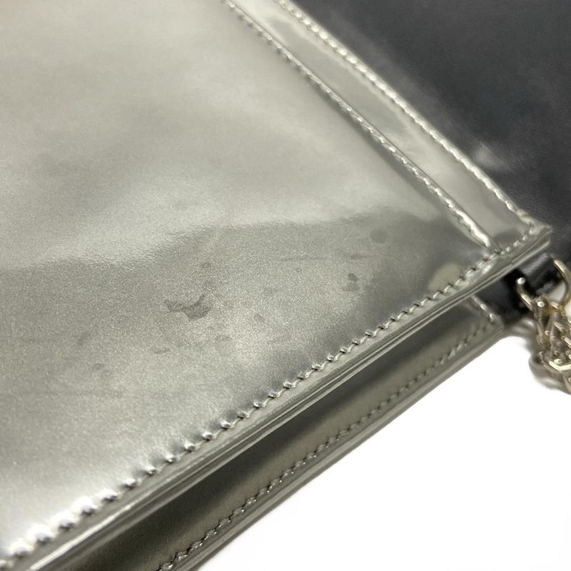 Dior/christian Dior Wallet Diorama Silver Chain Wallet Leather
