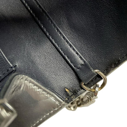 Dior/christian Dior Wallet Diorama Silver Chain Wallet Leather