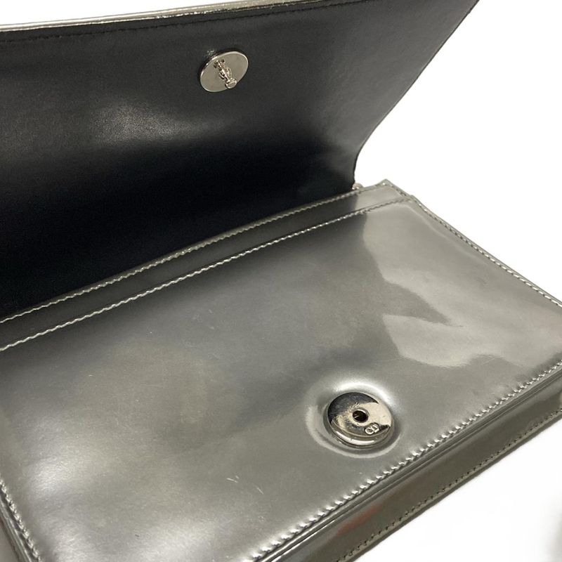 Dior/christian Dior Wallet Diorama Silver Chain Wallet Leather