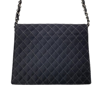 Chanel Shoulder Bag Mini Matelasse Black Chain Shoulder / Silver Hardware /