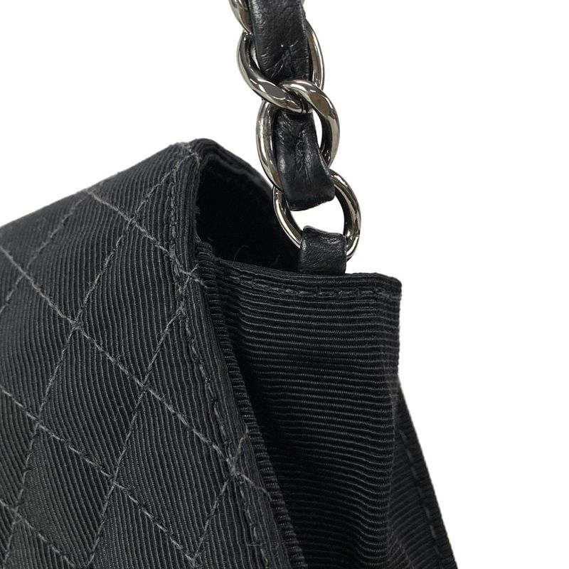 Chanel Shoulder Bag Mini Matelasse Black Chain Shoulder / Silver Hardware /