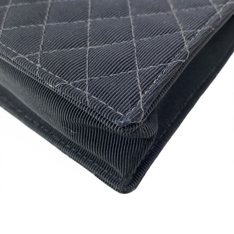 Chanel Shoulder Bag Mini Matelasse Black Chain Shoulder / Silver Hardware /