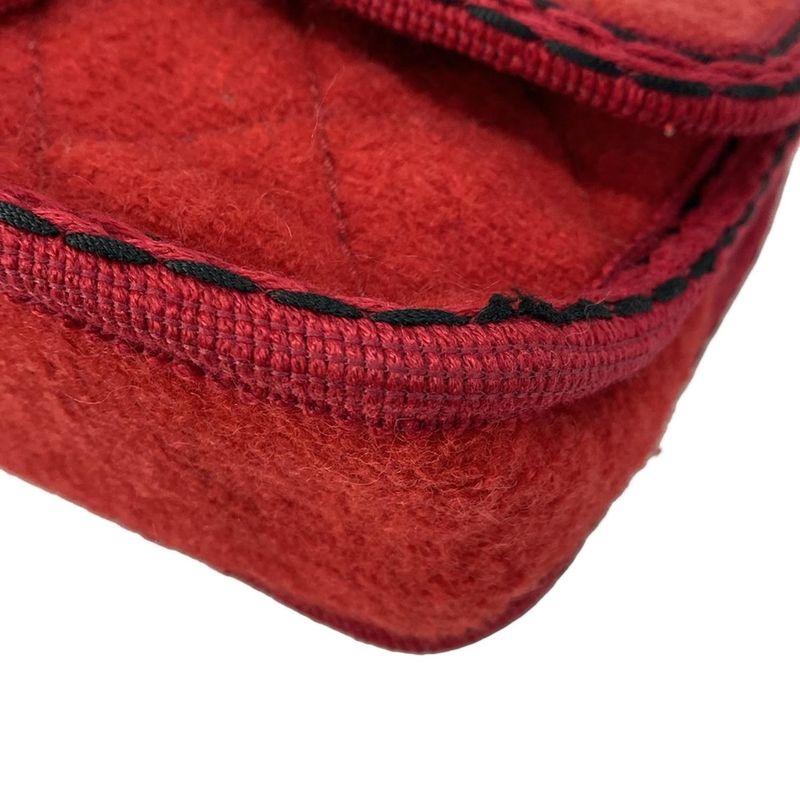 Chanel Matelasse Red Chain Shoulder Bag / Vintage Silver Hardware /2015aw