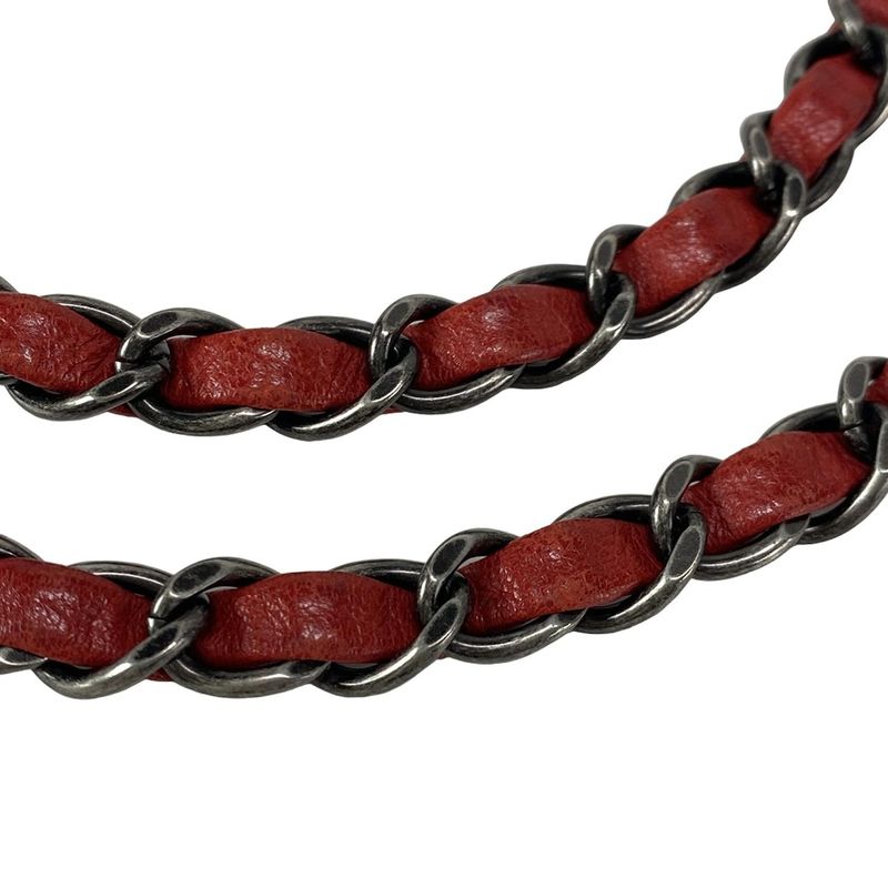 Chanel Matelasse Red Chain Shoulder Bag / Vintage Silver Hardware /2015aw