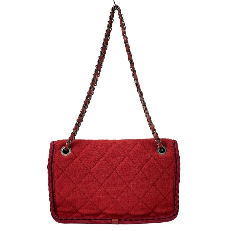 Chanel Matelasse Red Chain Shoulder Bag / Vintage Silver Hardware /2015aw