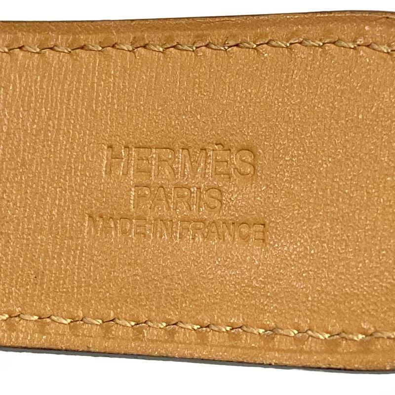 Hermes Belt Black Silver Hardware Leather