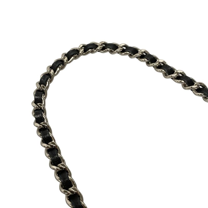 Chanel Wallet Matelasse / Brilliant A48692 Black Chain Wallet / Silver Hardware