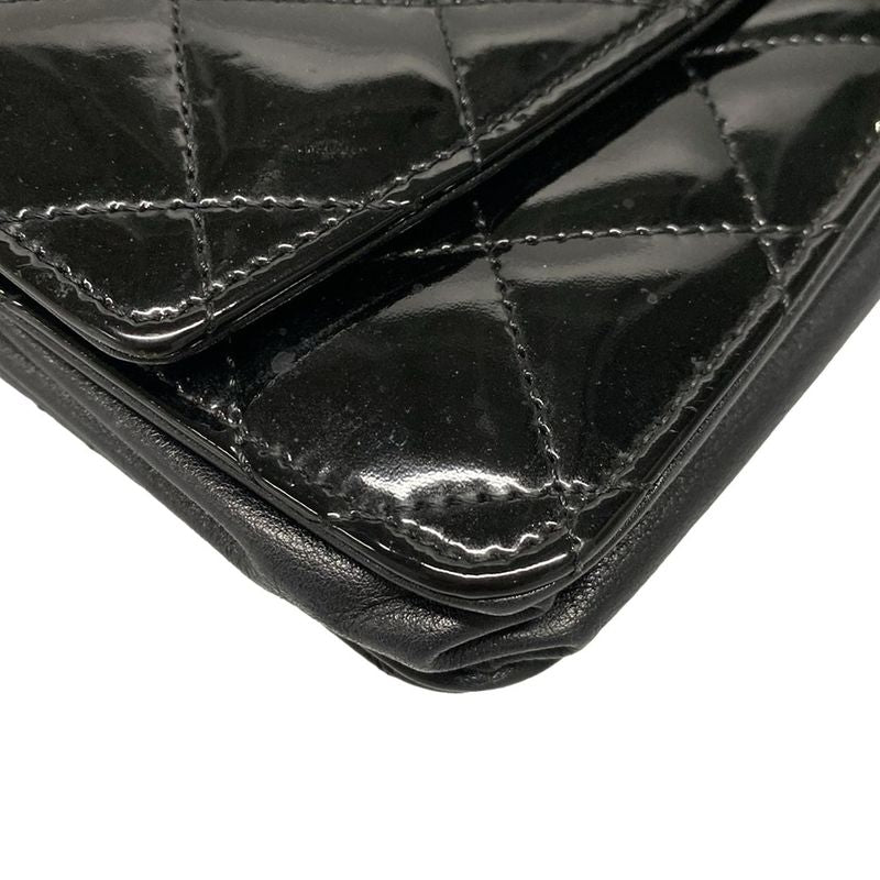 Chanel Wallet Matelasse / Brilliant A48692 Black Chain Wallet / Silver Hardware