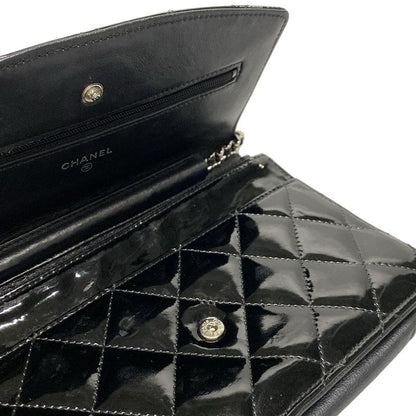 Chanel Wallet Matelasse / Brilliant A48692 Black Chain Wallet / Silver Hardware