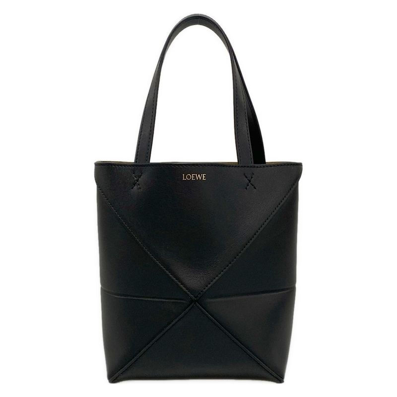 Loewe Tote Bag Puzzle Fold Tote Mini Black With C Engraving